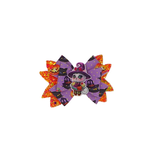Halloween Purple Cat Witch
